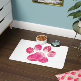 Pink Paw Print Pet Food Mat (12x18)
