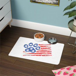 Paw Print Flag Pet Food Mat (12x18)